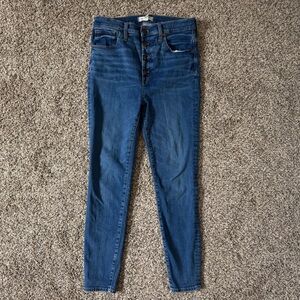 Madewell 11” High Rise Skinny Jeans in Ames Wash